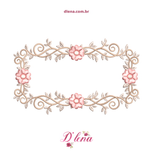 Moldura de folhas com flores