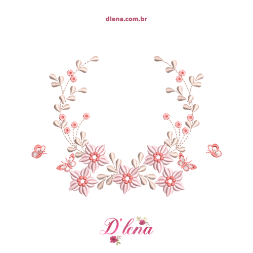 Moldura floral com borboletas